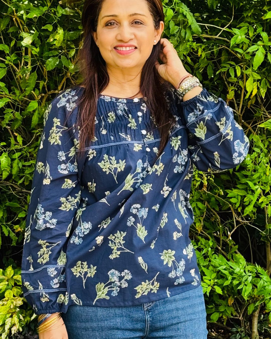 Wanderer Peasant Top Navy