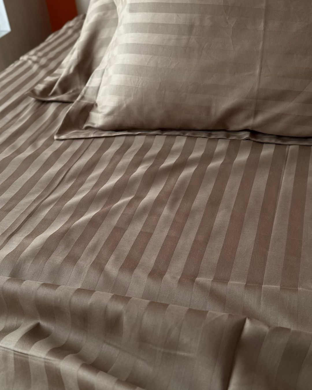Sand Sateen Stripes Bedsheet Set