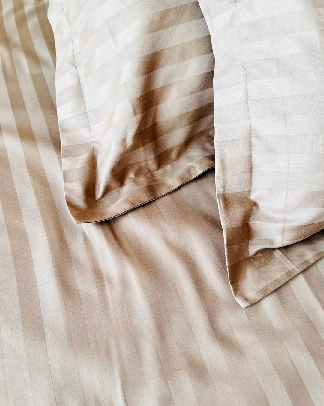 Sand Sateen Stripes Bedsheet Set