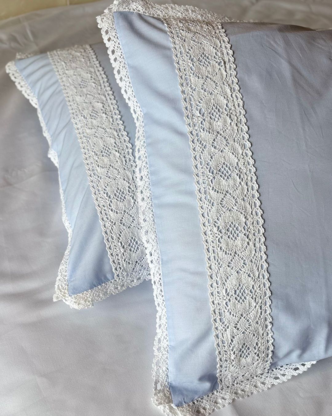 Jasmine Pillow Cases Skyblue