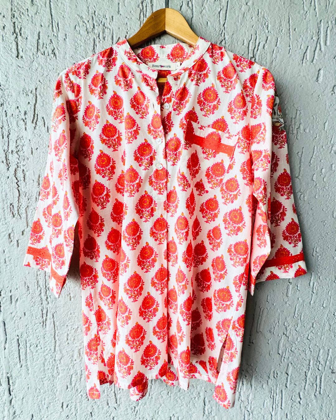 Zari Orange Print Tunic