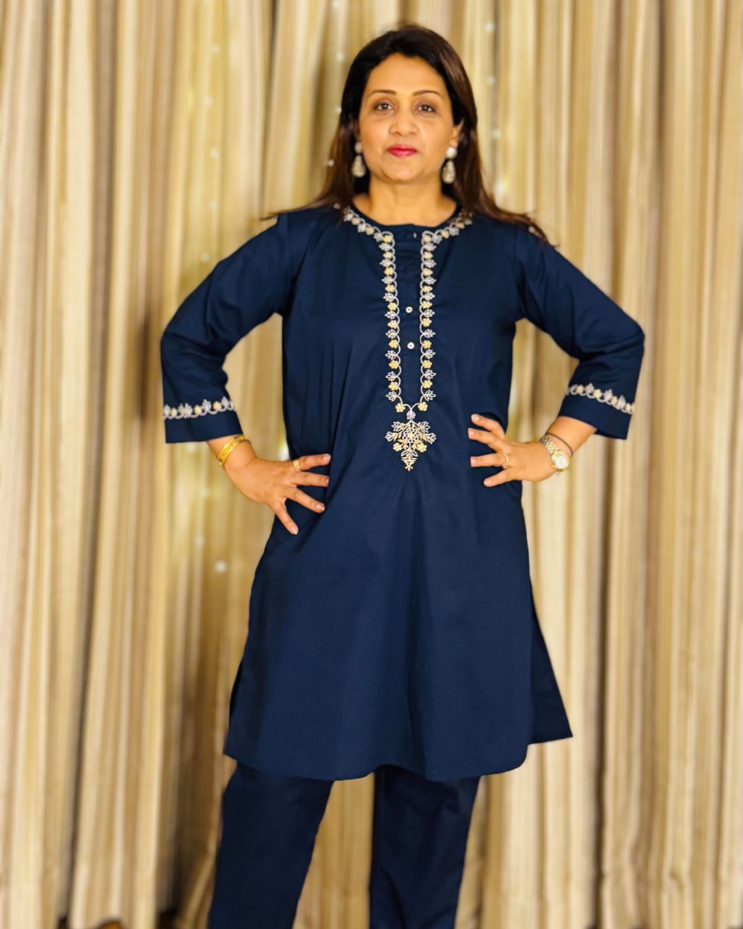 Zari Midnight Blue Coord Set