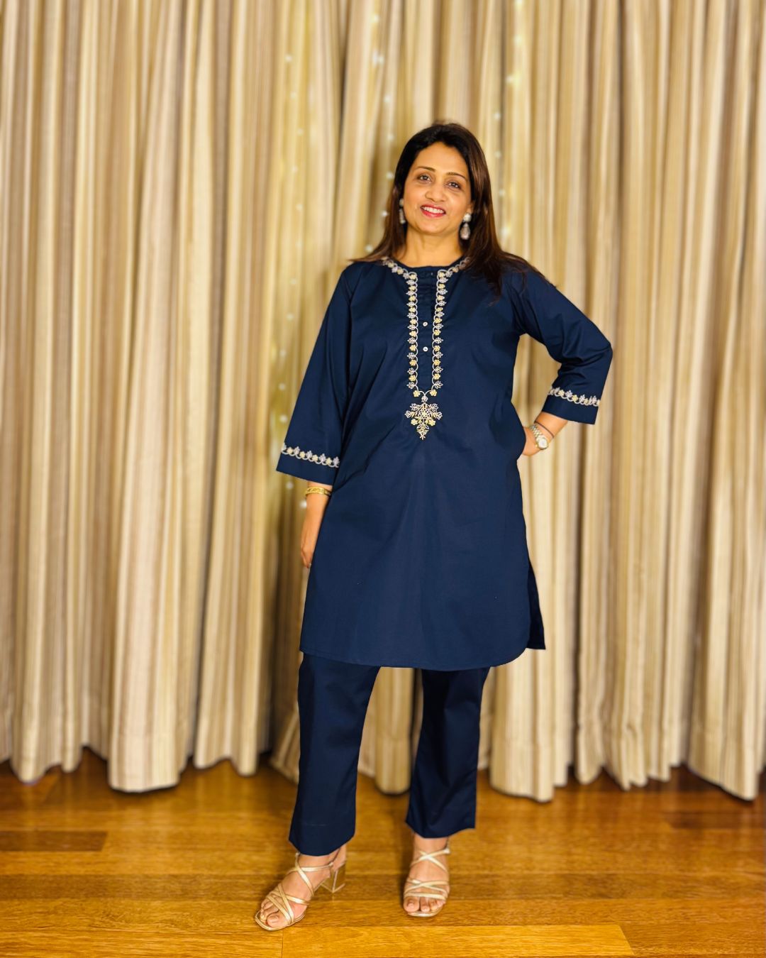 Zari Midnight Blue Coord Set