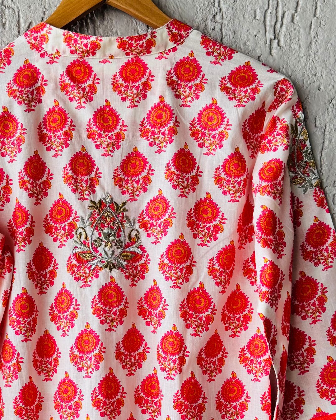 Zari Orange Print Tunic