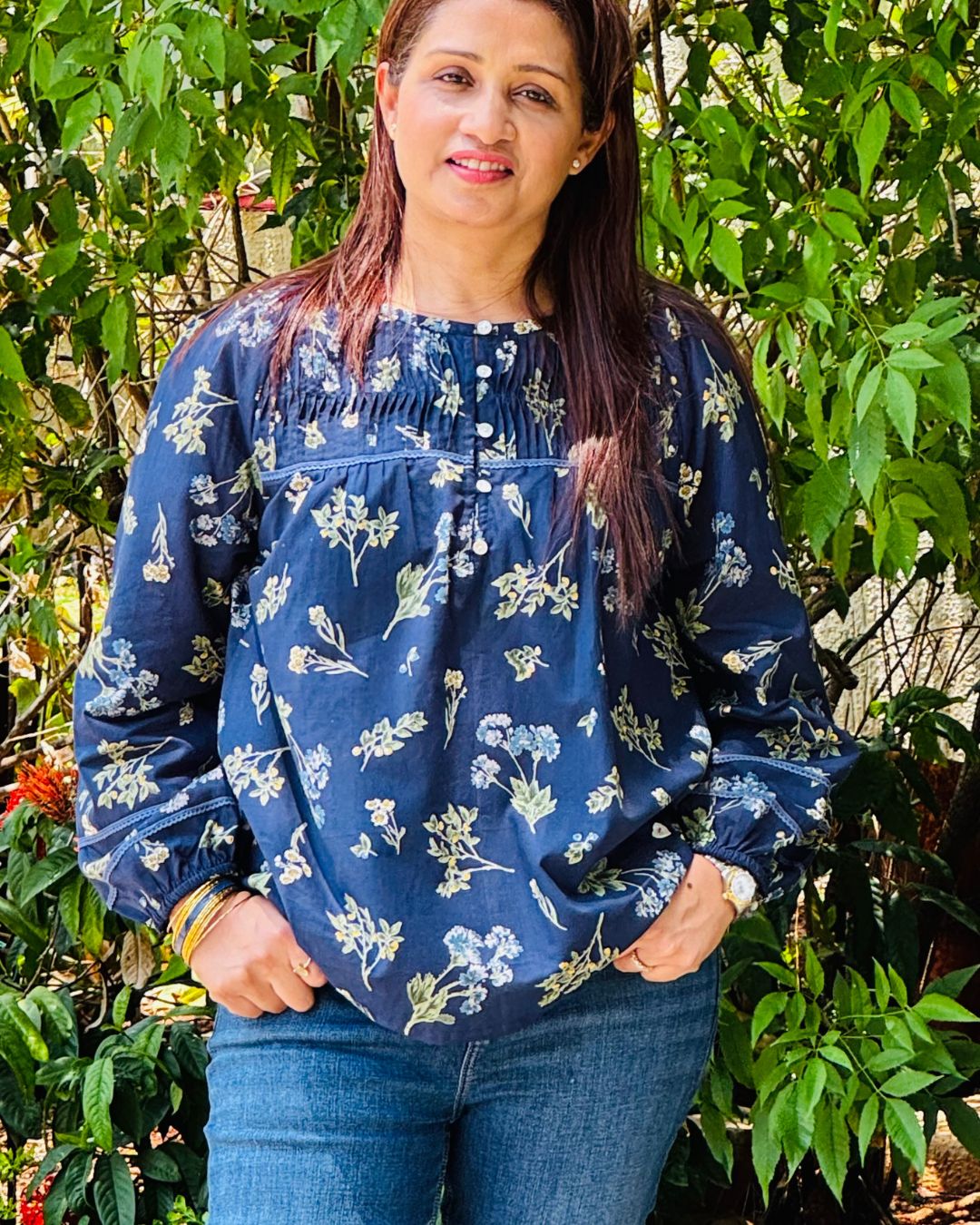 Wanderer Peasant Top Navy