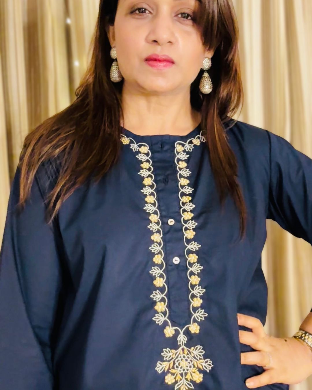 Zari Midnight Blue Coord Set