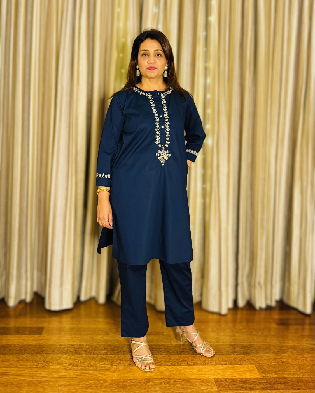 Zari Midnight Blue Coord Set