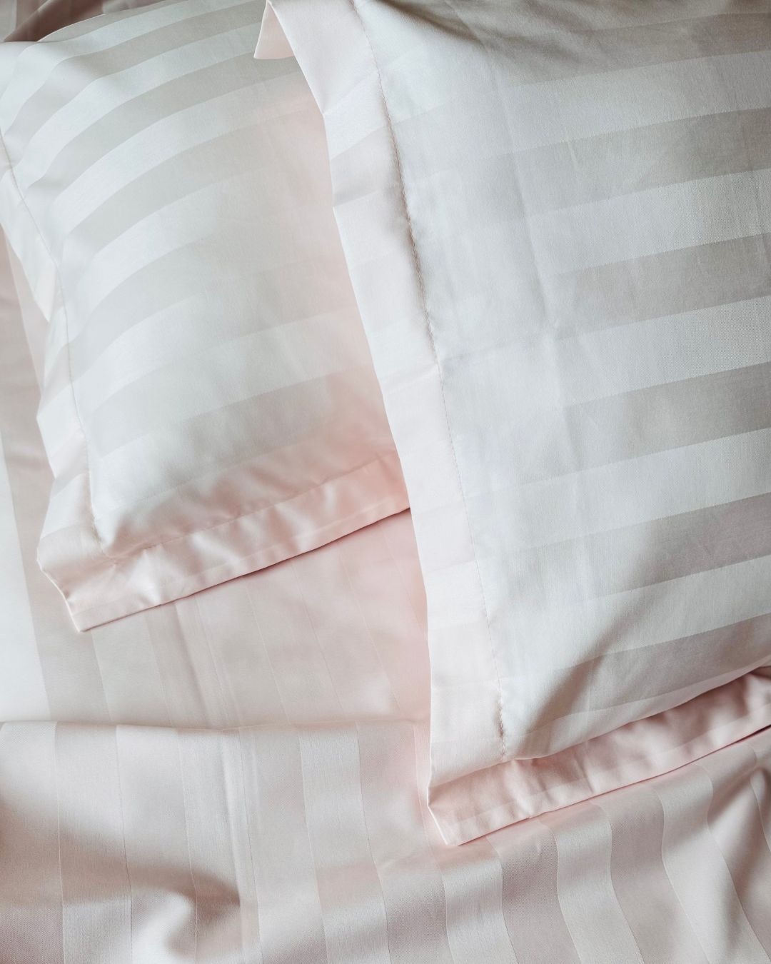 Light Pink Sateen Stripes Bedsheet Set
