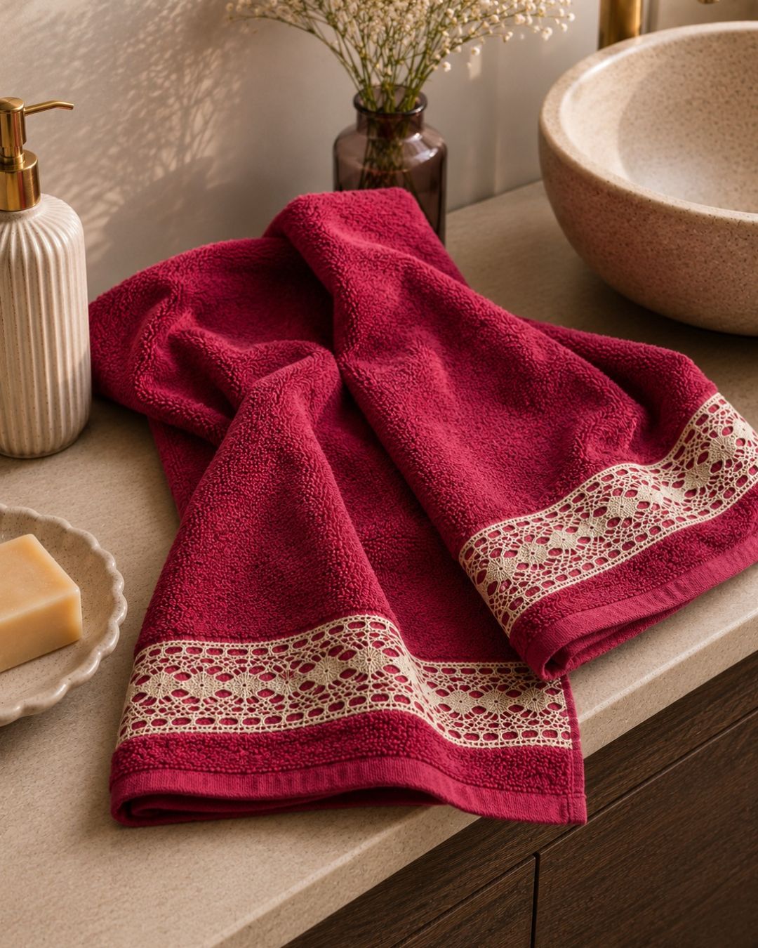 Maroon Hand Towels