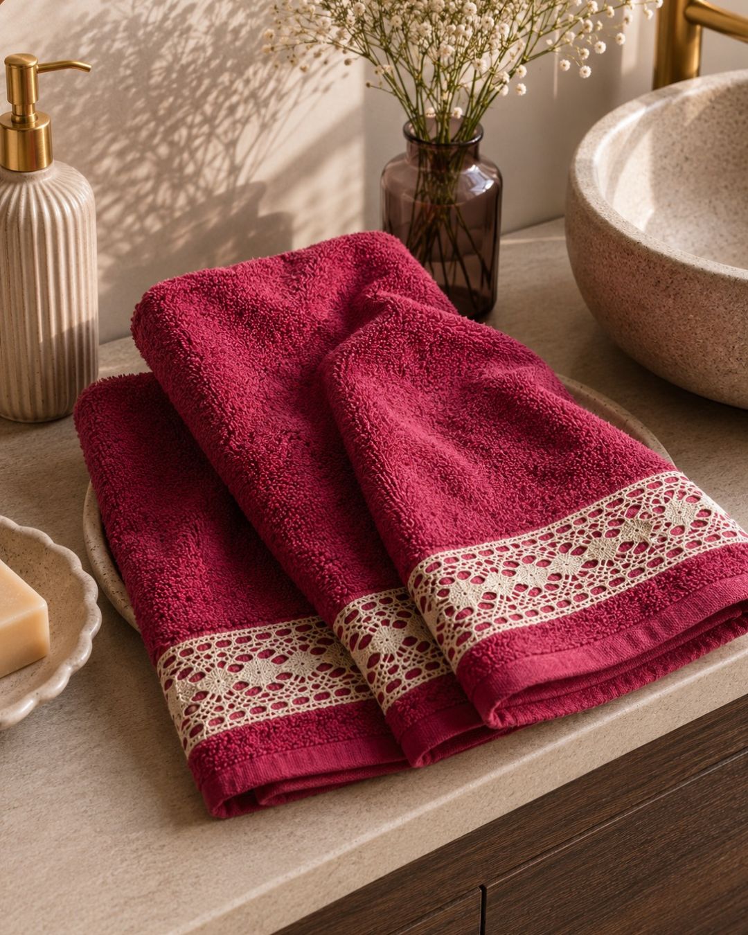 Maroon Hand Towels