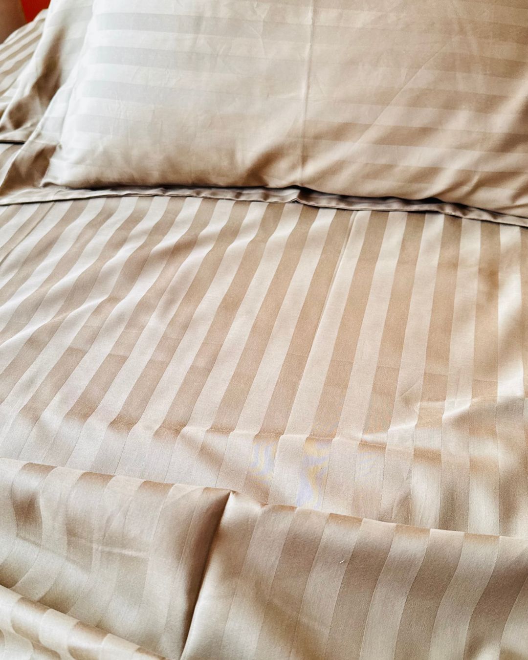 Sand Sateen Stripes Bedsheet Set