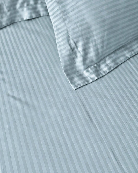 Skyblue Sateen Stripes Bedsheet Set
