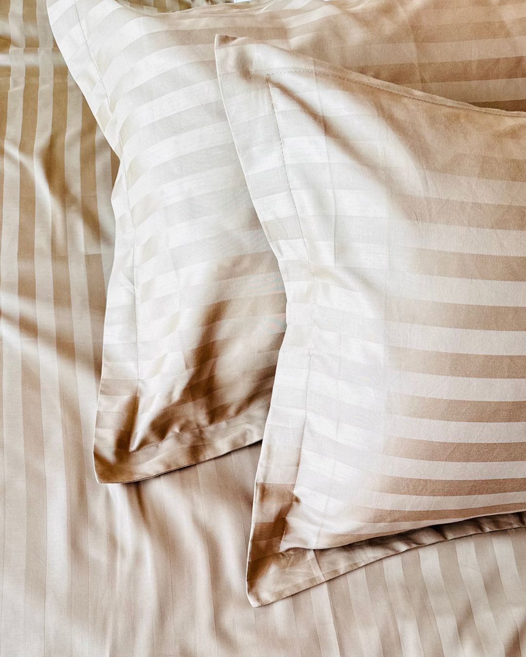 Sand Sateen Stripes Bedsheet Set