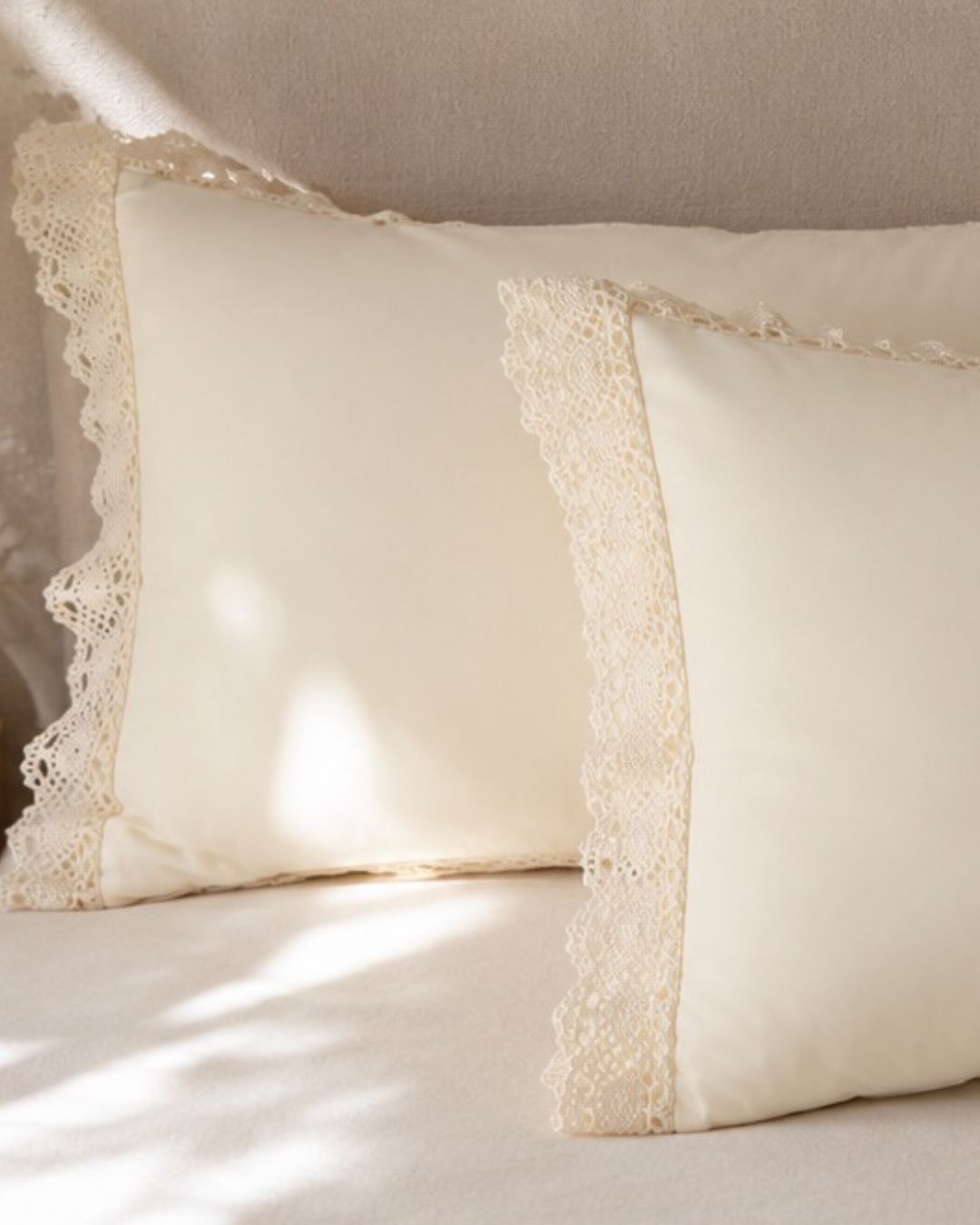 Crochet Creme Lace Pillow Cases