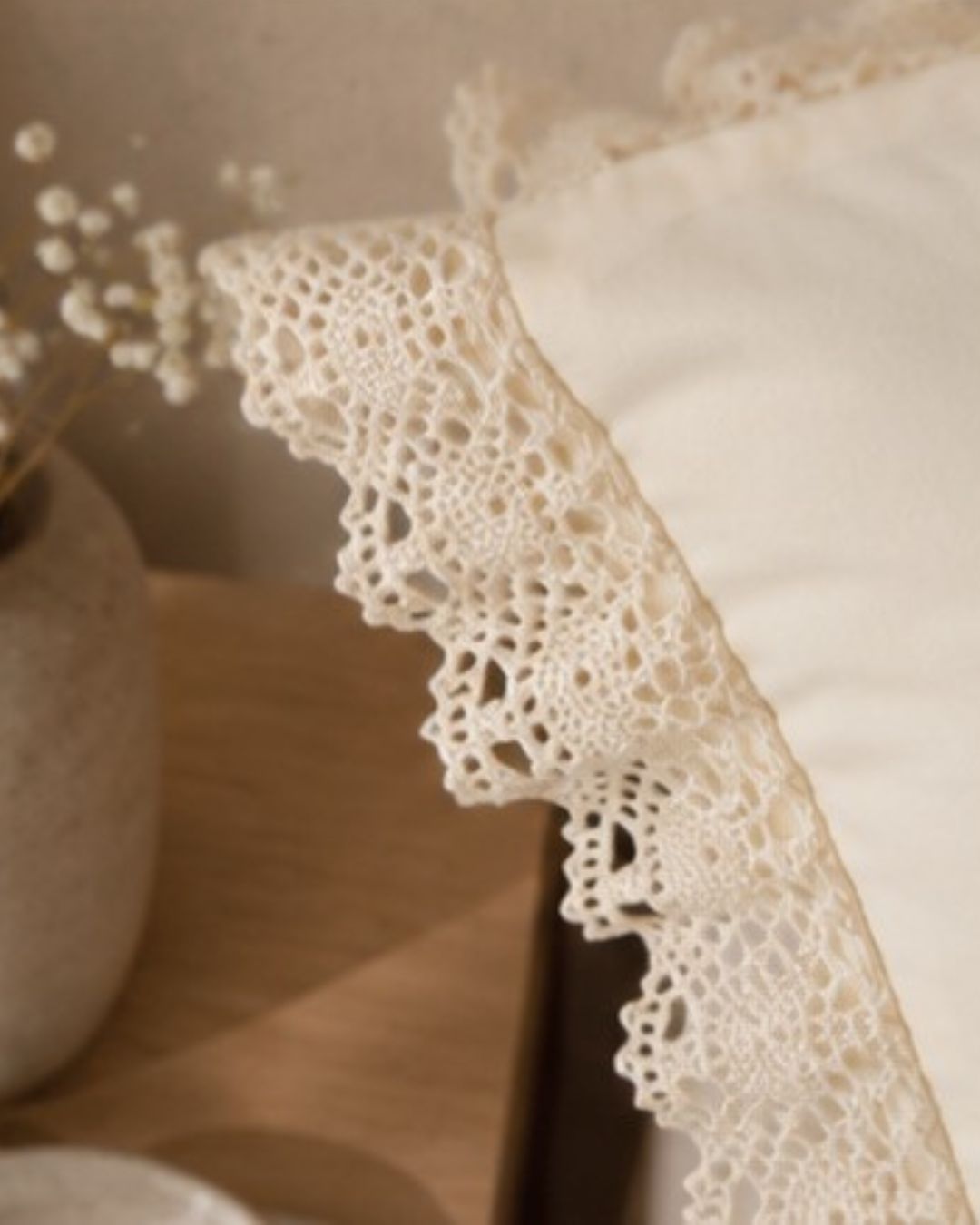 Crochet Creme Lace Pillow Cases