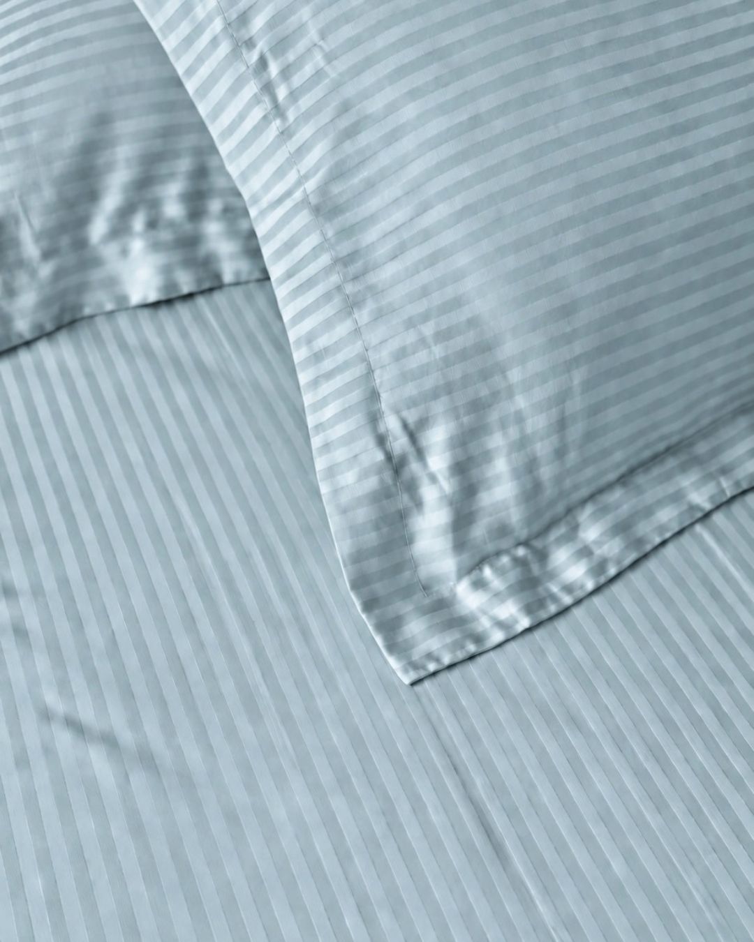 Skyblue Sateen Stripes Bedsheet Set