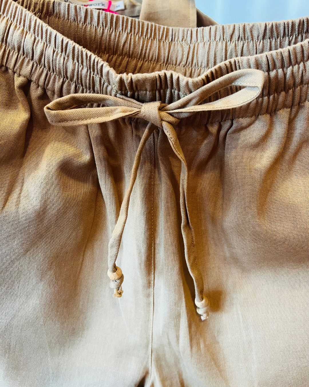 Athena Beige Pants with Crochet Lace