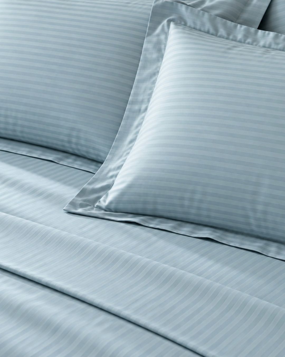 Skyblue Sateen Stripes Bedsheet Set