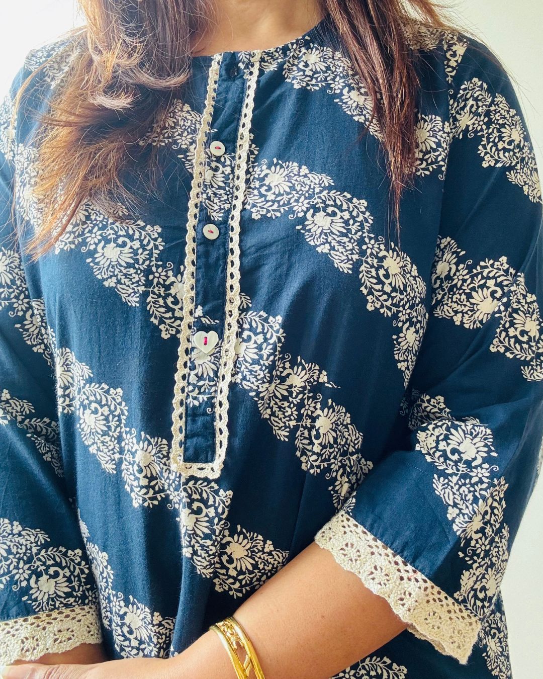 Navy Vine Kurta