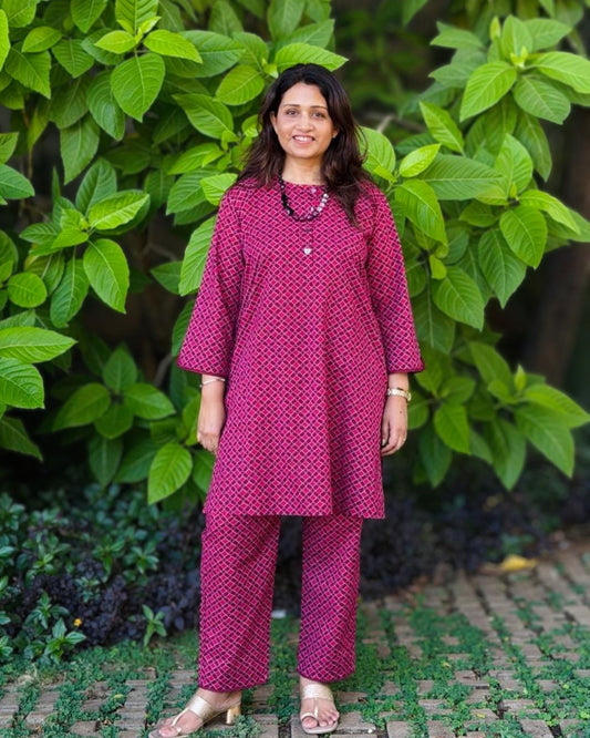 Mosaic Purple Kurta