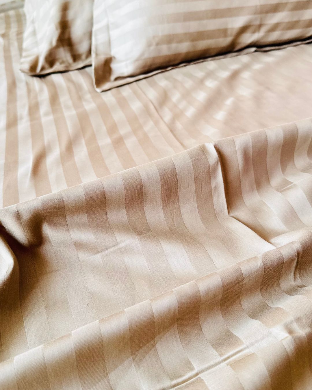 Sand Sateen Stripes Bedsheet Set