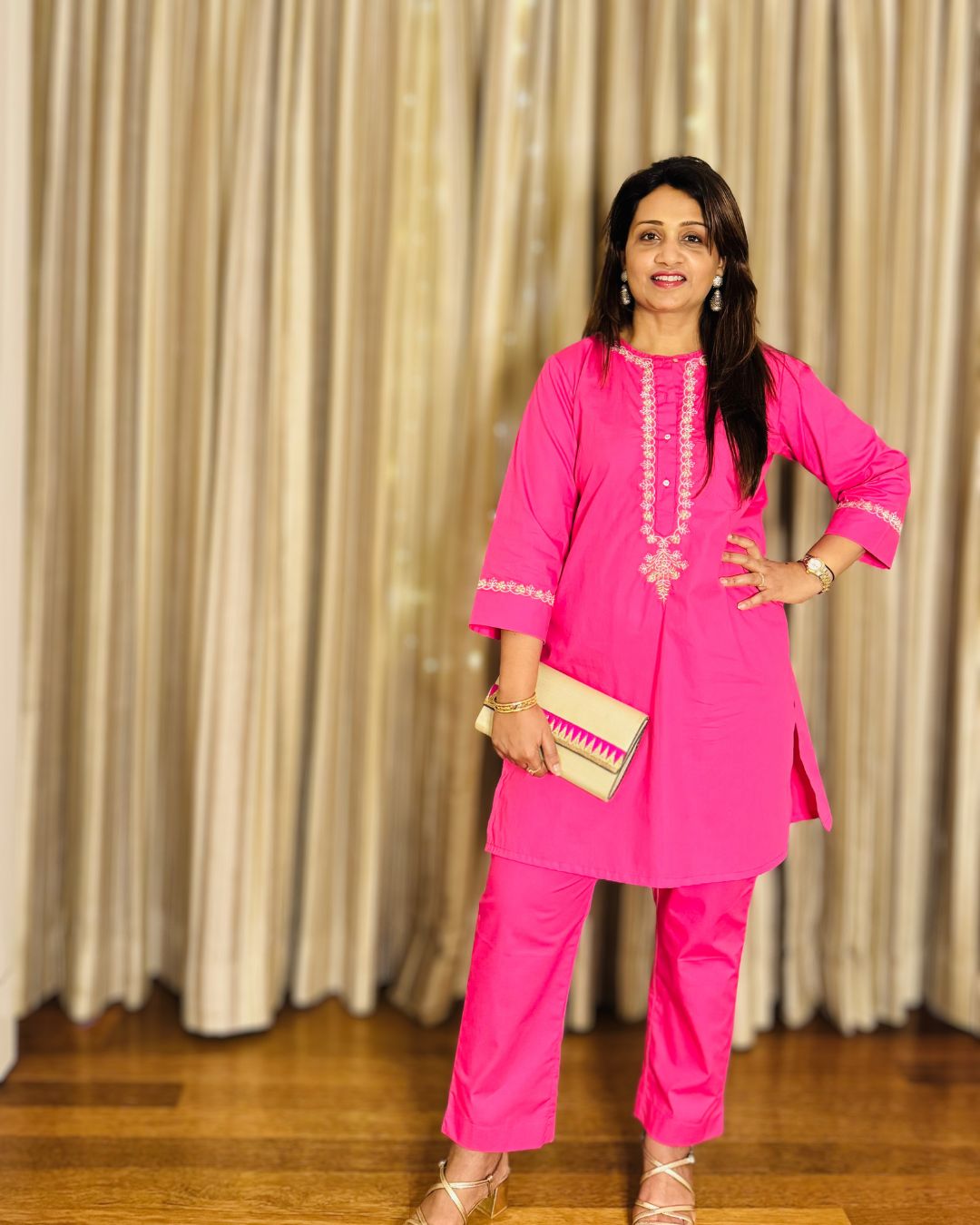 Zari Magenta Pink Coord Set