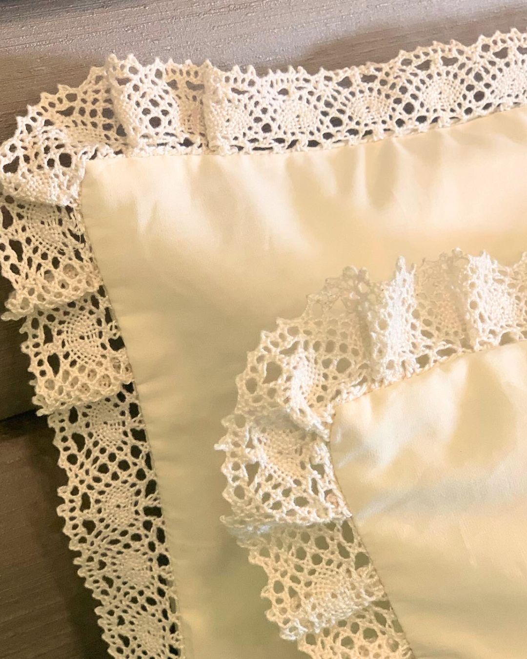 Crochet Creme Lace Pillow Cases