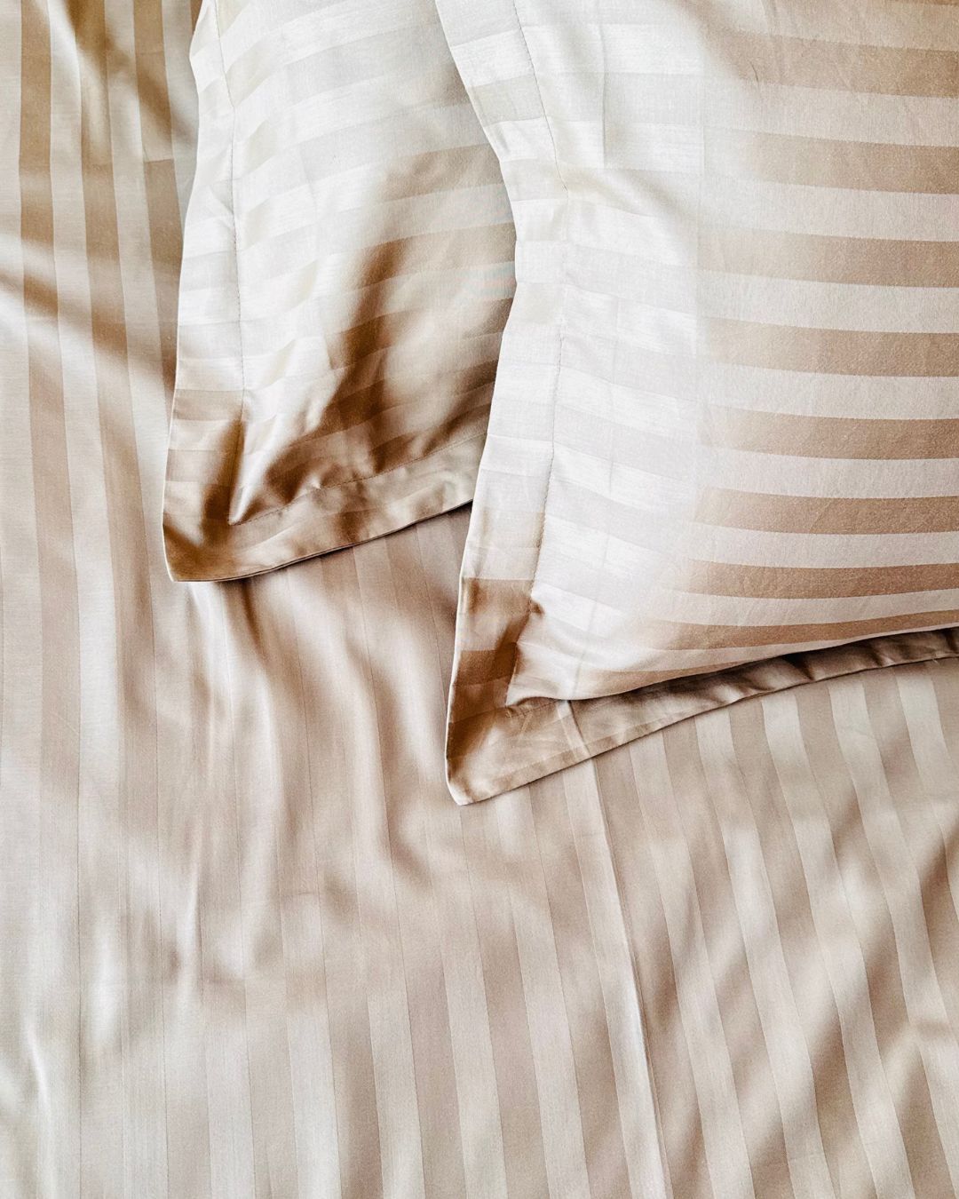 Sand Sateen Stripes Bedsheet Set