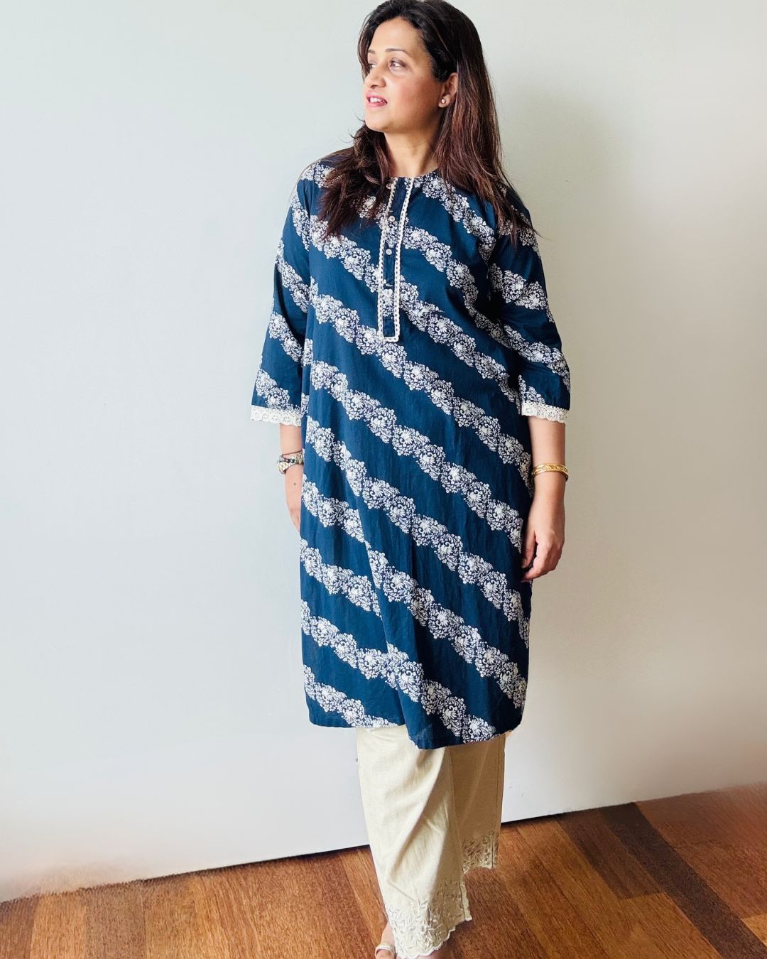 Navy Vine Kurta