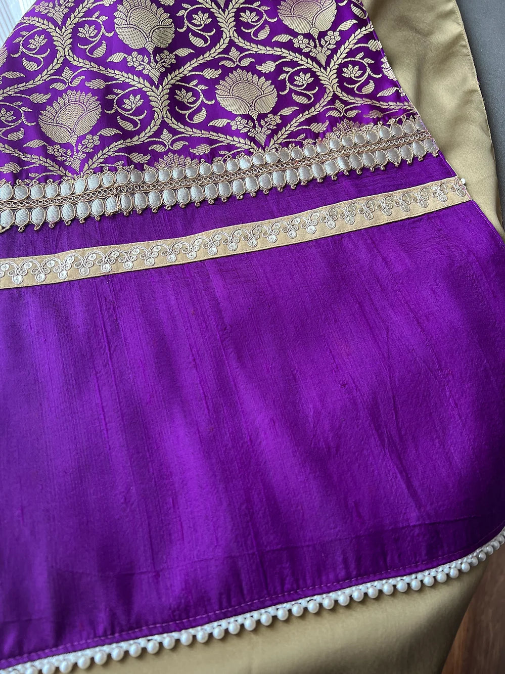 Banaras Purple Table Runner