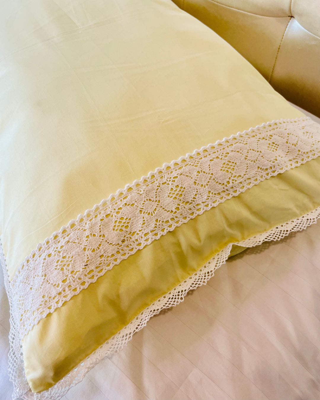 Jasmine Pillow Cases Lemon Yellow