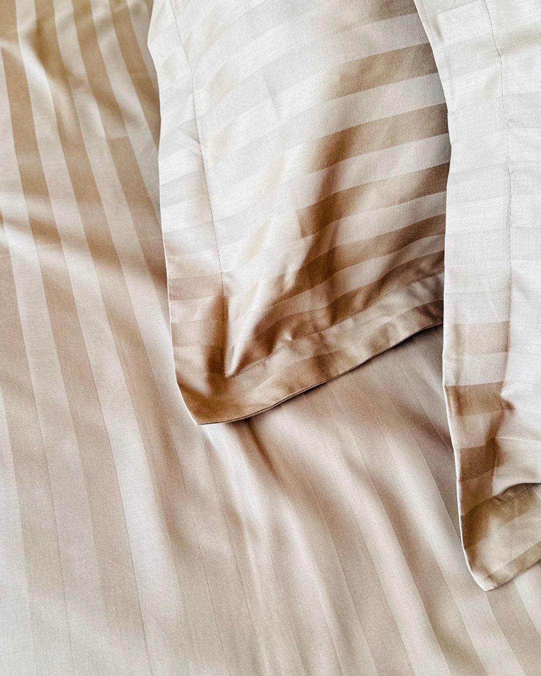 Sand Sateen Stripes Bedsheet Set