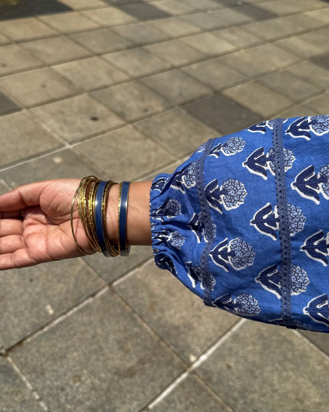 Wanderer Peasant Top Blue