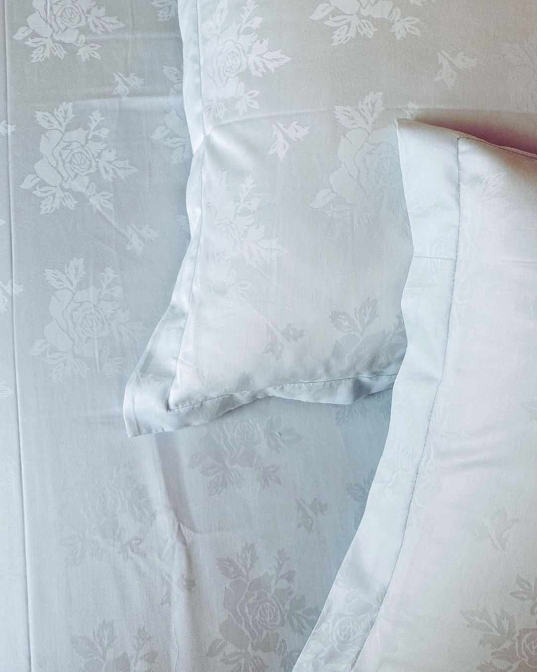 Jacquard Rose SkyBlue Bedsheet Set