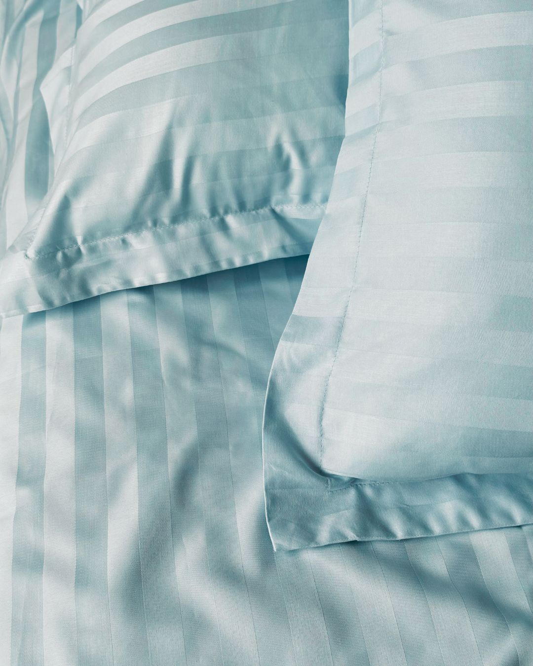 Silver Grey Sateen Stripes Bedsheet Set