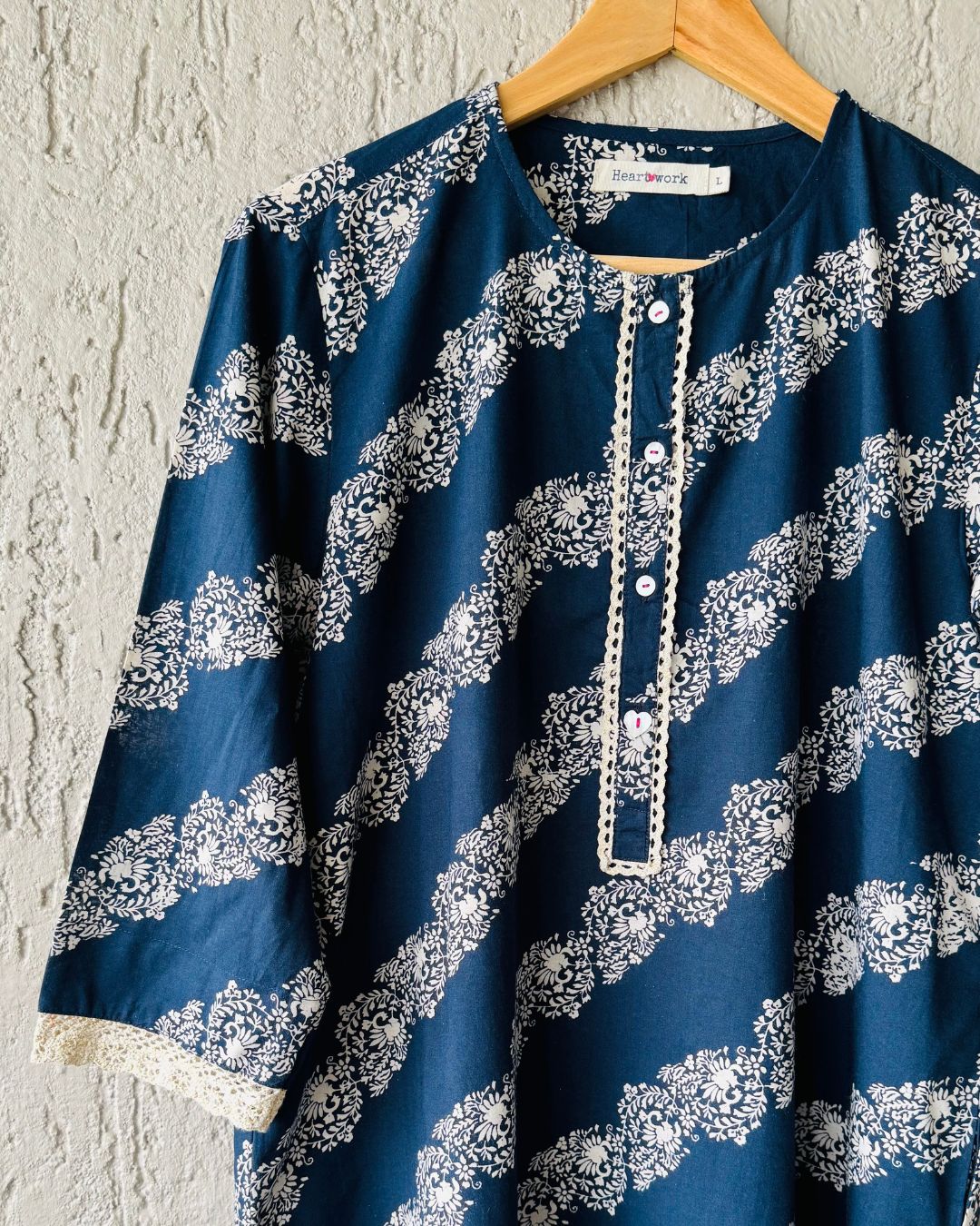 Navy Vine Kurta