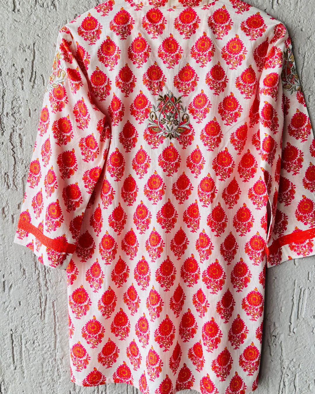 Zari Orange Print Tunic