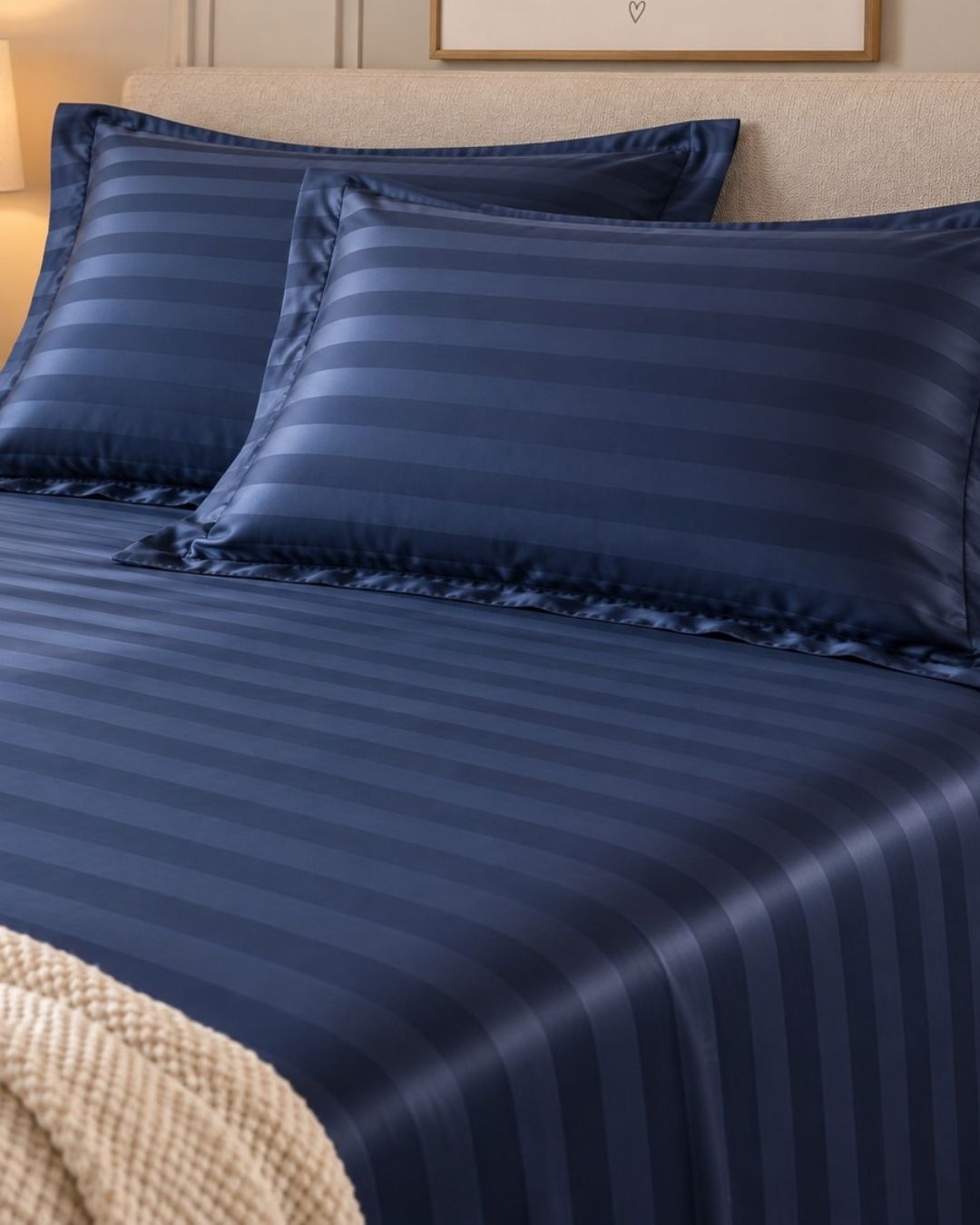 Navy Stripes Bedsheet Set