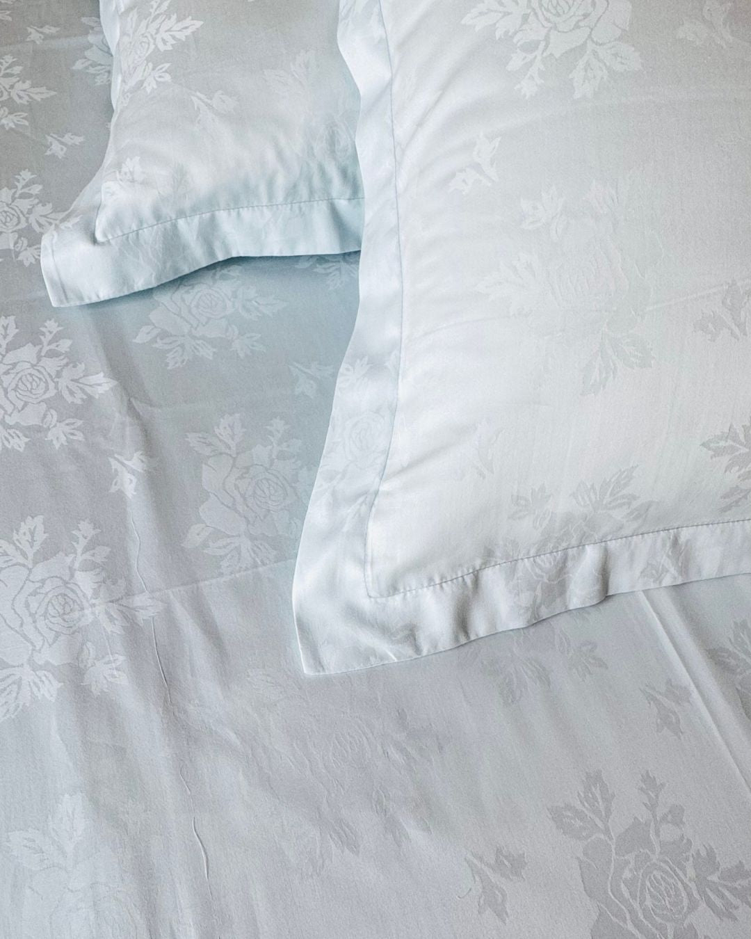Jacquard Rose SkyBlue Bedsheet Set