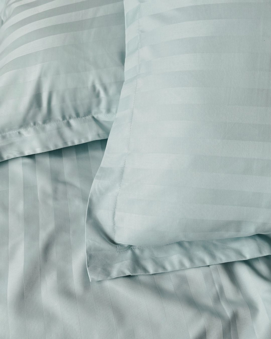 Silver Grey Sateen Stripes Bedsheet Set