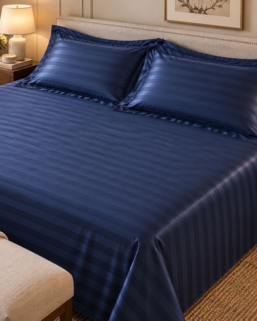 Navy Stripes Bedsheet Set
