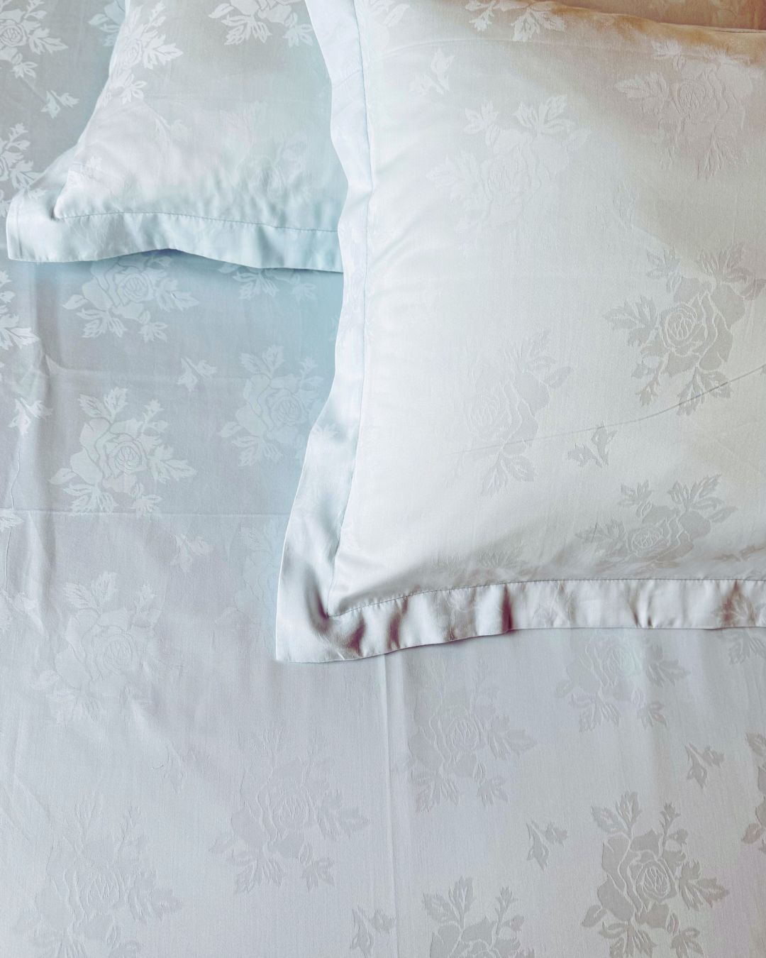 Jacquard Rose SkyBlue Bedsheet Set