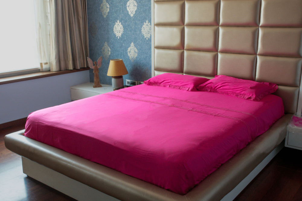 Bougainvillea Bedsheet Set with Laces