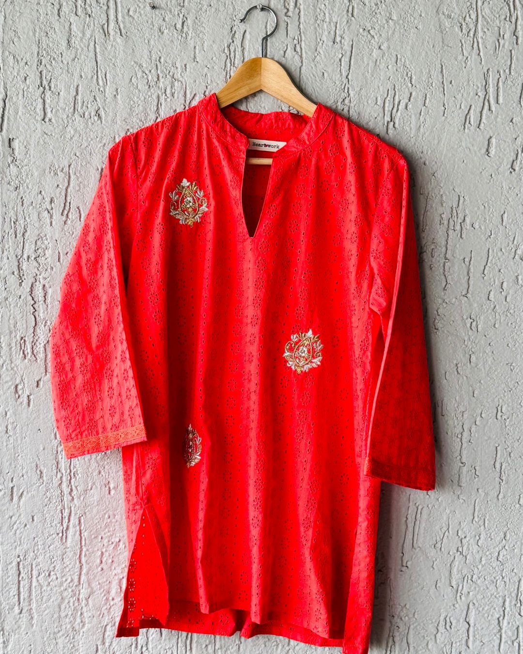 Zari Orange Hakoba tunic
